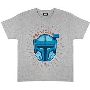 Star Wars The Mandalorian Paz Vizsla T-shirt voor meisjes, 5-15 jaar, grijs, officieel product, grijs, 7-8 jaar, grijs.
