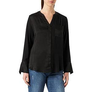 Comma Blouse met lange mouwen voor dames, SCHWARZ