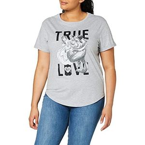 Disney True Love T-shirt voor dames met de tekst ""The Beautiful und das Be, grijs (Sport Grey)