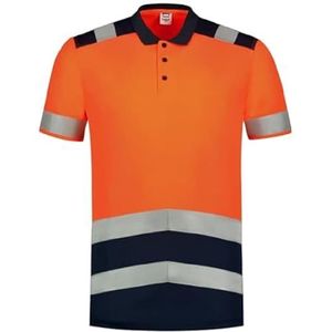 Tricorp 203007 Safety Polo tweekleurig 50% polyester / 50% polyester CoolDry, 180 g/m², neonoranje inkt, 4XL