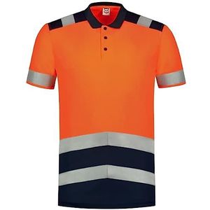 Tricorp 203007 Safety Polo tweekleurig 50% polyester / 50% polyester CoolDry, 180 g/m², neonoranje inkt, 4XL