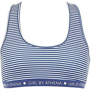 Girl by Athena Brassiere afneembare schelpen, marineblauw, gestreept, 12 jaar, Marineblauwe strepen