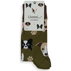 Livoni Dog Breeds-Regular Socks 35-38 sokken, meerkleurig, maat S, uniseks, volwassenen, meerkleurig, maat S, Meerkleurig