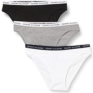 Tommy Hilfiger Bikinibroekje voor dames, 3, middengrijs/wit/zwart