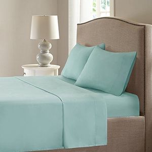 Comfortabele ruimtes - Microfiber Smart Cool bladeren gemengd met Coolmax weefsel - 4 stuks, microvezel, Aqua, King