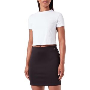 Tommy Jeans Tjw Logo Tape Bodycon minirok voor dames, Zwart