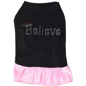 Mirage Believe hondenjurk, met strass-steentjes, 45,7 cm, zwart/roze
