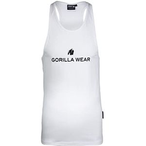 Gorilla Wear - Carter Stretch tanktop - zwart - bodybuilding sport, dagelijks gebruik, vrije tijd met logo-print, licht en comfortabel voor optimale beweging van katoen en elastaan, Wit