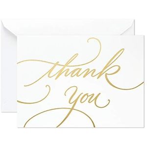 Hallmark bedankkaarten voor bruiloft, babyshower, bruidsfeest (goudfolie, 100 bedankkaarten en envelop)