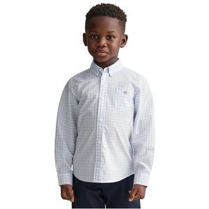 GANT Chemise unisexe en poplin Gingham Shield avec col boutonné, bleu clair, 110-116