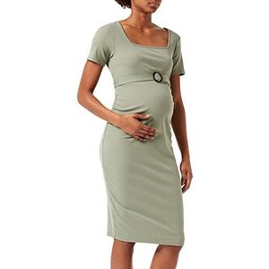 SUPERMOM Geribbelde jurk met korte mouwen, P917 Marine Spray