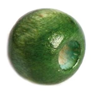 Parel van hout, groene bal, diameter 8 mm, 100 U.