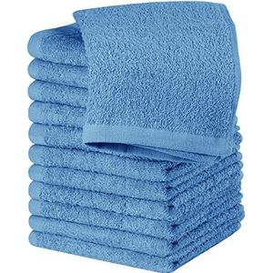 Utopia Towels, set van 12 ringgesponnen katoenen washandjes, 100% ringgesponnen katoen, hoogwaardig, zeer absorberend en zacht (elektrisch blauw)
