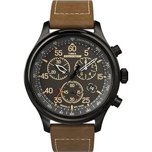 Timex Expedition Men's 43 mm Chronograph Watch, Marron, Sangle