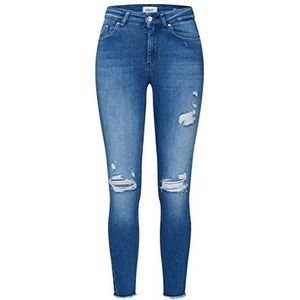 Only ONLBLUSH Mid SK ANK RAW jeans REA8097, medium blue denim, S/30 dames, medium blue denim, S, Medium Blue Denim