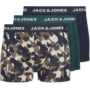 JACK & JONES Jaccamoflage Trunks Boxershorts voor heren, 3 stuks, Navy Blazer / Verpakking: marineblauw - Deep Teal