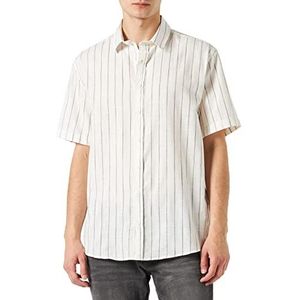 Koton T-shirt classique à manches courtes pour homme, Beige Stripe (23n), XL