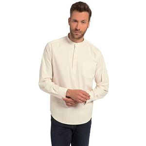 JP 1880 818675 Henley pour homme, grandes tailles, grandes tailles, tailles L-8XL, manches longues, coupe moderne, poche poitrine, col montant, beige, 7XL