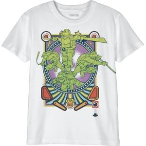 Tortues Ninja T-shirt voor jongens, Wit.