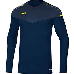 JAKO Champ 2.0 Sweatshirt voor heren, marineblauw/donkerblauw/neongeel