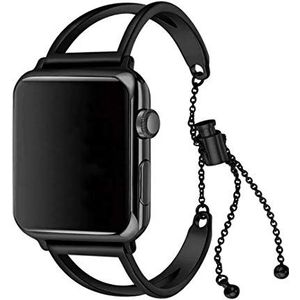 Metalen armband, compatibel met Apple Watch Ultra 1 2 49 mm, 45 mm, 44 mm, 42 mm, 41 mm, 40 mm, 38 mm, serie SE/9/8/7/6/5/4/3/2/1, dames, roestvrij staal, reservearmband, armband, verstelbaar,