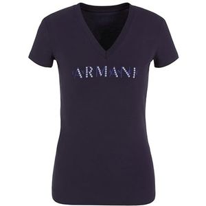 Armani Exchange Stretch T-shirt van katoen met V-hals T-shirt voor dames, ziel