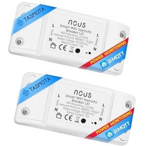 Tasmota Nous L6T, intelligente inbouwschakelaar, Esp8266, intelligente huishoudschakelaar met timer, wifi-schakelaar, led relaisverlichting 230 V, MQTT Home Assistant IoBroker