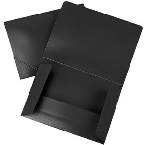 Liderpapel SS10 map A5 met elastieken en kleppen mat zwart