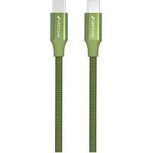 GreyLime 60W USB-C naar USB-C kabel voor MacBook, laptop, GoPro, Samsung Green 1m