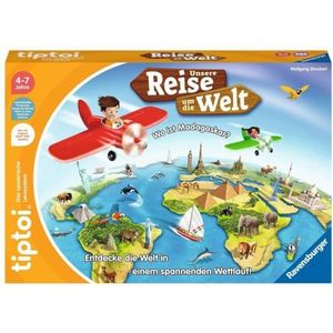 Ravensburger tiptoi spel 00117 Onze reis rond de wereld - educatief spel vanaf 4 jaar, educatief geografisch spel voor jongens en meisjes, voor 1-4 spelers: ontdek de wereld in een spannende wedstrijd