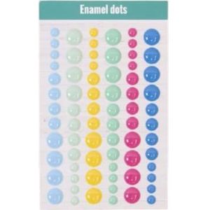 Craftelier - Enamel Dots Summer | Mini zelfklevende stickers met parelmoer afwerking voor het versieren van scrapbooking en knutselprojecten | Bevat 72 kleurrijke stukken