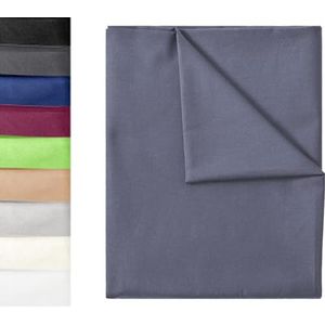GREEN MARK Textilien Hoeslaken, 150 x 250 cm, 100% katoen, antracietgrijs