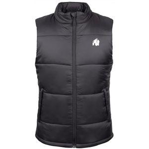 Gorilla Wear Irvine Puffer Gilet de fitness pour homme Noir Motif matelassé