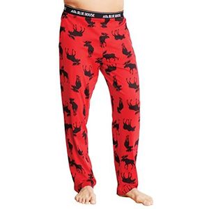 Hatley Jersey pajama broek heren pijama broek eland op rood, XXL, Eland op rood.