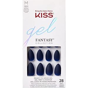 KISS Fantasy Gel klaar om te dragen gel nagelpers stijl ""Tilt-A-Wil"" nagelset, 24 mega-lijm, roze gel, manicure, mini-vijl en 28 kunstnagels