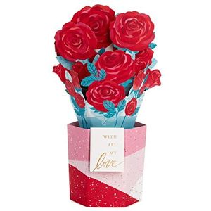 Hallmark I Love Valentinekaart voor één persoon, 3D pop-up rozenboeket