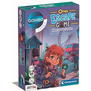 Clementoni 59269 Escape Game - avontuur in Londen, spannend bordspel om in elkaar te steken en puzzels, familiespel met kaarten en accessoires vanaf 8 jaar
