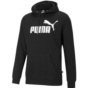 PUMA Essentials capuchontrui voor heren met groot logo, Puma - Zwart