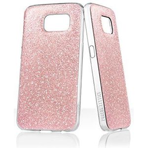 Goo.ey Samsung Galaxy S6 Hoesje, Verkoopverpakking, Roze Glitter