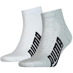 PUMA Unisex Bwt Lifestyle Quarter Socks (2 stuks) uniseks sokken, Wit/Grijs/Zwart