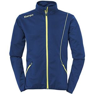 Kempa Curve Classic Jacket voor kinderen, Deep Blue / Neon geel, FR (fabrieksmaat: XXS)