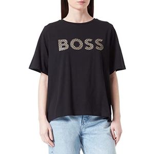 BOSS Ekrisp_glb T-shirt voor dames, Zwart 1