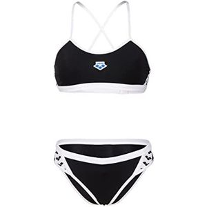 ARENA Women's Icons Bikini Cross Back Solid, 2 stuks (1 stuks), zwart/wit