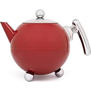 Bredemeijer - Theepot Bella Ronde 1,2L Carmine Red- Dubbelwandig