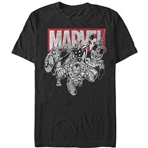Marvel Avengers Classic-Ironman Poses Organic T-Shirt, uniseks, korte mouwen, zwart, M, SCHWARZ