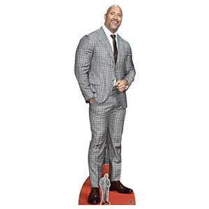 Star Cutouts Dwayne Johnson geruit kostuum van karton, meerkleurig, 3 x 59 x 194 cm