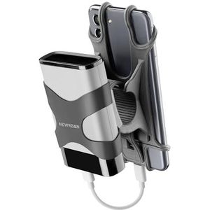 Newrban | Fietsstuurhouder voor smartphone en powerbank – siliconen – geschikt voor stuur met een diameter van 12 tot 32 mm – houder geschikt voor powerbank van 13 tot 17 cm – zwart