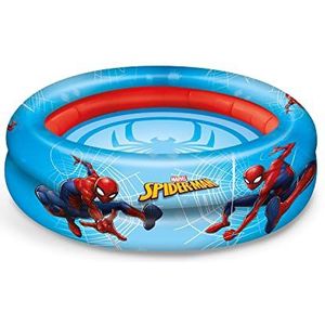 mondo Toys - Spiderman, 2 ringen zwembad – opblaasbaar zwembad met 2 ringen – diameter 100 cm – +10 maanden – 16914 lichtblauw/rood