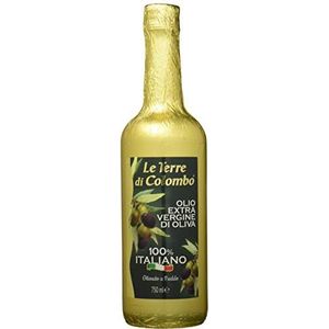 Le Terre di Colombo – 100% Italiaanse extra vergine olijfolie - fles verpakt in goudpapier - 0,75 l