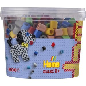 Hama – 8573 – creatieve hobby's – pot met 600 strijkkralen – Maxi-maat – mix 7 kleuren